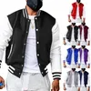 Herrenjacken Farbe Block Varsity Jacke Casual Baseball Coat normaler Fitcollege Hipster Windbreaker für den Frühling Herbst