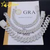 رخيصة الفضة الاسترليني الكاملة المثلجة الماس VVS Moissanite Cuban Link Bracelet264e