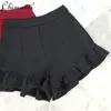 Frauenshorts japanische Stil Japanischer Stil Kräuselte hohe Taille lässige A-Linie Weitbein Hosen Mode Retro Plissee Kurzer Culottes Y2K Sommer