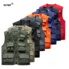 Accessories 14 Pockets Summer New Men US Tactical Hiking Fishing Vest Mens Photographer Waistcoat Mesh Cargo Sleeveless Jacket Tool Vest 7XL