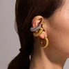Stud mode metaal holle ronde oorbellen voor vrouwen vintage gouden kleur twisted waterdichte statement oorbellen sieraden 2024 nieuw