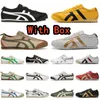 Tigre con caja México 66 Carreras de estilo de vida Mujeres Men zapatillas Blanca Blanca Azul Amarillo Beige Beige Low Fashion Fashions Loafer