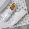 Casual Shoes Brand Designer Mens Lace-Up Patent Leather White Shoe Breattable Wedding Party Dress