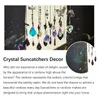 Decorative Figurines Set 7 Crystal Prisms Suncatchers Chakra Window Sun Catcher Rainbow Maker With Butterfly & Dragonfly Angel Hanging