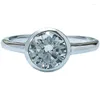 Klusterringar 1 enkel ljusbubbla gåva 925 Sterling Silver High Carbon Diamond Inlay -förslag.