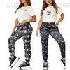 Women's Two Piece Pants designer CY9107 Fashion Printed Casual Sports Set ATAY