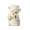 Plush Dolls Lam Hold Tulip Sweet White Sheep Flower Soft Sugar Stuffed Hug Doll Plush Toy For Kid Girl Birthday Christmas Gift 1pcL2404