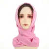 Roupas étnicas hijab muçulmano coloração sólida turbante arabiano nylon hat chapéu de fenda dianteira