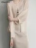 Shirt Nuova moda Seethrough Voile Suneligan Cardigan Women Casual Shirts Ol Ladies Nice Woman Giacca femminile femminile Topshipping