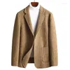 Men's Suits 2024 Brand Handmade Tweed Suit Wool Cashmere Small Nizi Blazer Men Overcoat For Male Jackets