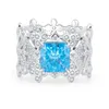 Clusterringe elegant 7,7 7,7 mm blau lila grünes quadratisch hoher carbon diamant s925 sterling silberring für Frauen Luxusschmuck Jubiläum