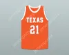 Niestandardowa nazwa męska/dzieci Alex Caruso 21 Texas D1 Ambassadors Aau Orange Basketball Jersey 2 zszyte S-6xl