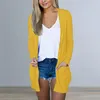 Camicette da donna Eleganti donne cardigan elegante manica lunga leggera con tasche versatili autunno inverno aperto per casual per casual