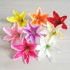 Fleurs décoratives 10pcs / lot 13 cm Lily lis artificiel tête de fleur pour décoration de voitures de mariage bricolage Garland fleuriste