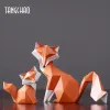 Creative Foxes Statue Animal Figurine Résine Home Decor Sculpture Art Modern Living Room TV Cabinet Cabinet Decoration Gift