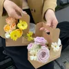 Gift Wrap 10pc Coffee Portable Flower Box Milk Tea Cake Packaging Rose Basket Dessert Shop Take-Away Wrapping Bag