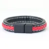 Charm Bracelets Trendy Leather Bracelet Men Hiphop Rock Bangles Homme Lucky Red Braclet Birthday Present For Boyfriend Accessories Pulseira