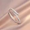 Design Fashion Silver Color Zircon Snake Ouverture Bracelet pour femmes Bangles de luxe Bangles Bijoux Accessoires Gift 240417