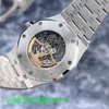 AP Crystal Pols Watch Royal Oak Series 15412BC Full Openwork Frost Gold Rainbow Original Diamond uiterlijk horizontaal plafond