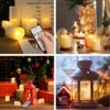 Świece z LED z LED przez USB Timer Remote migawka płomienie ślub urodzin Domowe Dekor Tealights Charger Candle Lampa 240417