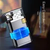 Smoking Blue And Open Flame Torch Lighter Cigarette Encendedor Refillable Butane Without Gas Grinding Wheel Lighter For Cigarette