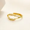 Designer Letter Bandringen Dames Heren Roestvrij staal Goud Golvergieide Liefde Luxe Open Ring Paar Ringen vinger bruiloft Sieraden Gift