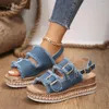 Sandals Cowboy Platform High Heels Chaussures pour femmes cales Slippers Designer 2024 Summer Brand Pumps Beach Zapatos Mujer Tlides