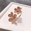 Unique ring for men and women High Golden Family Full Ring 18K Gold Clover Live with common vnain
