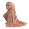 Hijabs H206 Модальный хлопковой майки мягкий длинный шарф с бусинги Прямоугольные хитры Хиджаб Херплян