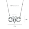 Pendant Necklaces Romantic Fashion Silver Gold Color Infinity Forever Love Necklace Lucky Heart For Women Gift Jewelry