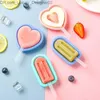 Мороженое инструменты Любовь Силиконовая плесень в форме сердца с крышкой мини-круглый флаг
