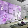 Home Decor woonkamer natuurlijke kunst paarse warme bloemen tv muur muurschildering 3d wallpaper 3d muurpapieren voor tv -achtergrond2921945