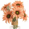 Kwiaty dekoracyjne 42 cm sztuczny słonecznik długi jedwabny łodyg Fałszywe słoneczniki dekoracja do domu na świeżym przyjęciu urodzinowym