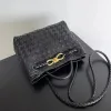 Luxury Womens tejido tejido real de cuero andiamo bolso de alta calidad diseñador de bolso de hombre con bolsillo de cuerpo cruzado de cuerpo