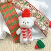 Dolls de pelúcia 10pcs 15 cm Kawaii Teddy Bear Plexhop Toy Chaveton Cartoon Christmas Bear Plexh Chain Smag Pingente para Girl Christmas Giftsl2404