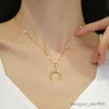 Collane a pendente Vendita calda delicata cistallo di kolye Ox a pendente a ciondolo Mettencent Moon Necklace Gold Color Chain Giorlieri Gioielli Regali di gioielli