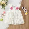 Meisjesjurken witte babymeisjes jurken mouwloze dunne ademende kinderen kleding zomer bloemen casual peuter kinderen kostuum 0 tot 3 jaar oud D240425