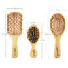 Brosses à cheveux 6pcs peignes en bois ensemble paddle sain brossage brossage bambou coussin tête massive mas cure de soin 230529 Produits de livraison styli otxf3