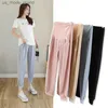 Moderskapsbottnar Nya sommaren Moderskap Harem Pants Spring Autumn Maternity Wear Casual Leggings Simple Solid Color Trousers For PregnancyL2404