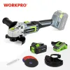 Chargers Workpro 20v Lithiumion Cordless Angle Grinder 125mm with Battery and Charger Included for Cutting Polishing and Grinding
