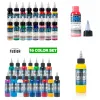 16pcs tattoo inkt fusion tattoo inks 16 kleuren ingesteld 1 oz 30 ml/fles tattoo pigmentkit voor 3D make -up schoonheid huidlichaam kunst.