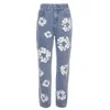 Jeans femminile 2024 Spring Pure Pure Cotton Street Fashion Print Versatile Pantaloni a matita a piede.