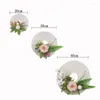 Dekorativa blommor Jarown 4st/Set Artificial White Paper Wreath For Wall Decoration Silk Fake Wedding Home Party