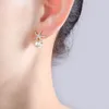 Stud Earrings 925 Silver Needle Female Personality All-Match Trend Starfish Temperament Pearl Fashion Women's