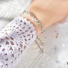 Bracelets de charme Couleur or Love Heart For Women Crystal Bracelet Girls Hand Chains Bijoux Accessoires