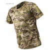 メンズTシャツMege Men Tactical Camouflage Multicam Tシャツクイックドライドライ軍戦闘迷彩層半袖Tシャツ狩猟用衣類2404