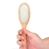 Combs Brosse à épingles en acier ovale de bois de bois de 25 mm pour chiens et chats à cheveux courts ou longs, outils de toilettage pour animaux de compagnie pour les grands et petits chiens