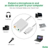 Ljudkort USB C Typ Extern HIFI Magic Voice Virtual 7.1 Channel O Card Adapter Earphone Microphone Högtalare för Laptop1 Drop Deliv OT4RQ