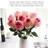 Flores decorativas Flanela de vento pastoral fresca Fense Rose Wedding Decoration Supplies