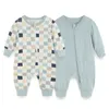 Rompers 2/3pieces unisex tompers 2 yönlü fermuar yeni doğan bebek kız giysileri setleri sonbahar 0-24m pamuklu erkek bebek giysileri karikatür bahar d240425